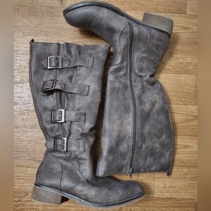 Nordia Riding Boots Size 9 Brown/Grey Wide Calf